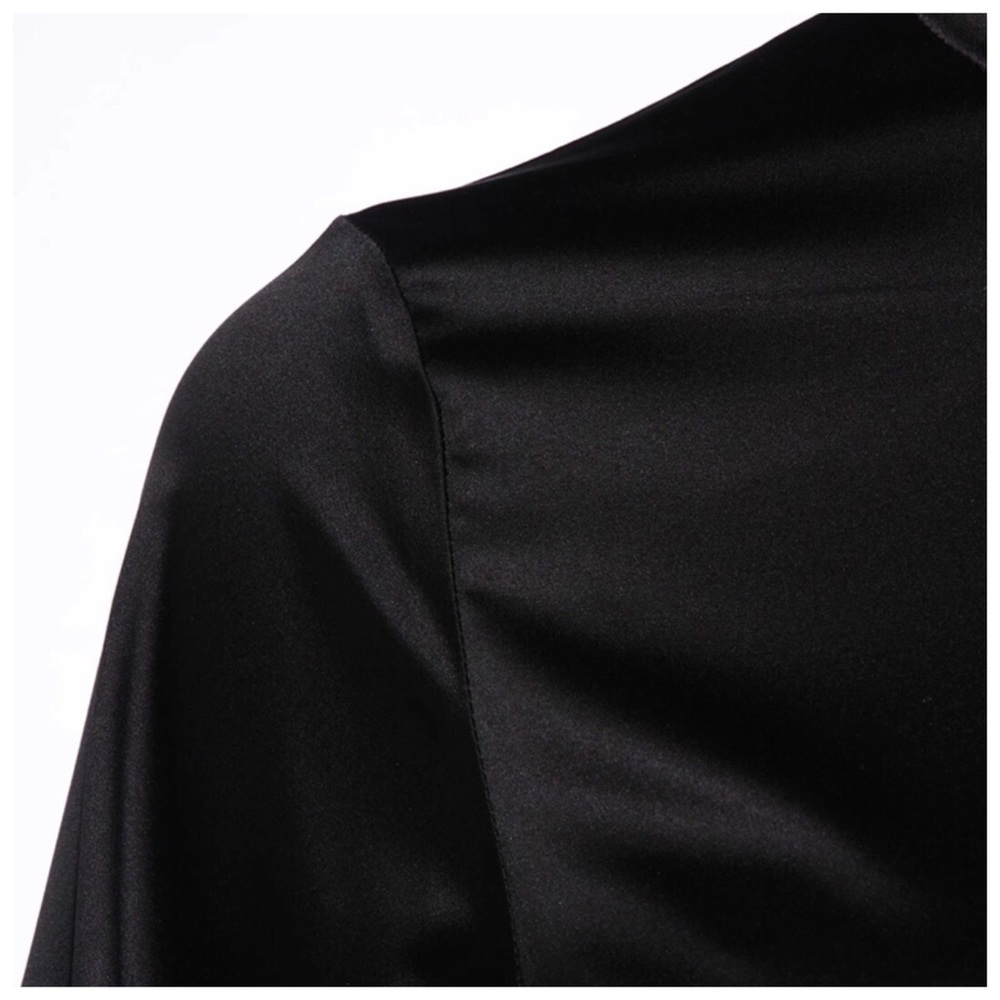 Black Silky Large Flower Detail Top - Picture 4 of 5